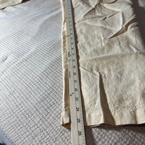 Nikki Valenti Irish Linen Top Pants Set Womens Sz. 16 Embroidered Tan Lagenlook - Picture 16 of 16